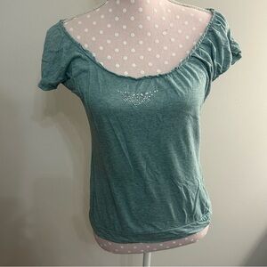 Maurices Teal Short Sleeve Blouse B3